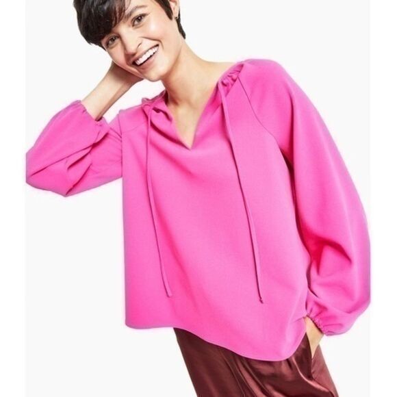 Alfani Oversized Pink Long Sleeve Top XS - Picture 1 of 5